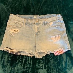 American flag jean shorts